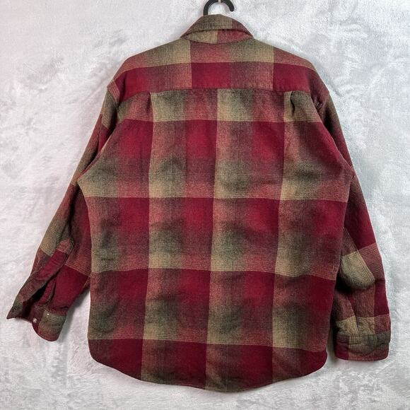 Pendleton Lodge Shirt Men's Medium Shacket Flannel Wool Red Button Down Outdoor - Picture 10 of 16